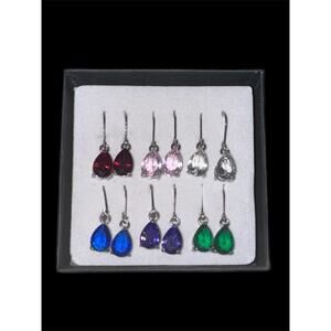 The Skyline Collection Multi Color Cubic Zirconia Earrings Set Of 6 New In Box